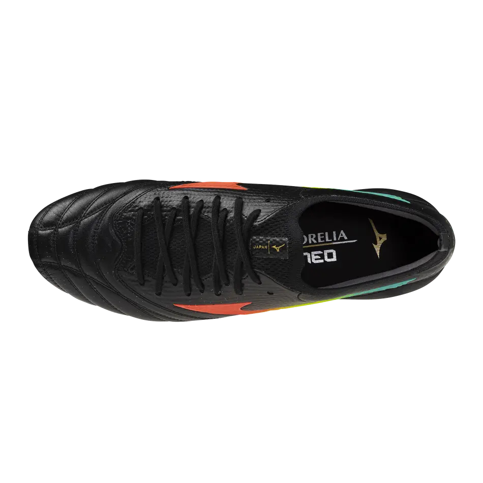 Mizuno Fußballschuhe Morelia Neo V B Japan, Black/lava Orange/arcadia