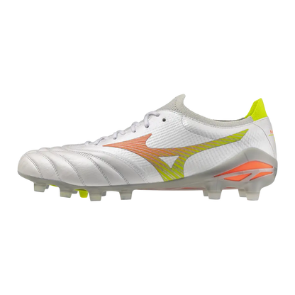 Mizuno Fußballschuhe Morelia Neo V B Elite, White/lava Orange/evening Primrose
