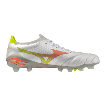Mizuno Fußballschuhe Morelia Neo V B Elite, White/lava Orange/evening Primrose