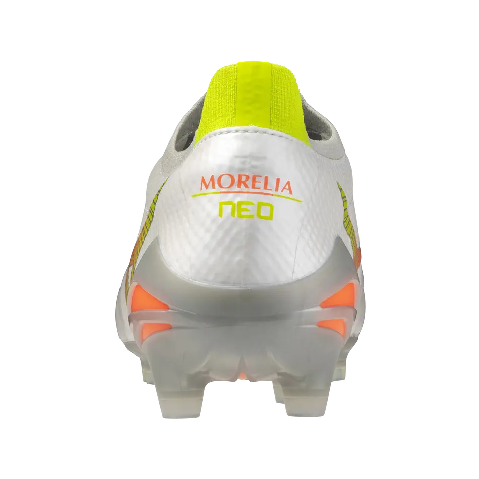Mizuno Fußballschuhe Morelia Neo V B Elite, White/lava Orange/evening Primrose