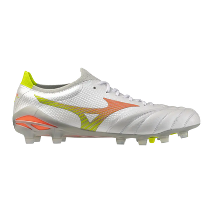 Mizuno Fußballschuhe Morelia Neo V B Elite, White/lava Orange/evening Primrose