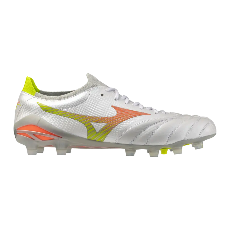 Mizuno Fußballschuhe Morelia Neo V B Elite, White/lava Orange/evening Primrose