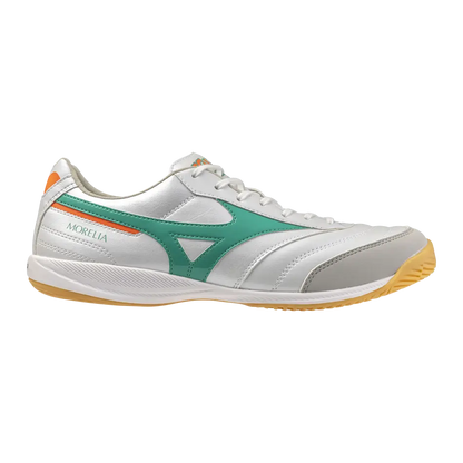 Mizuno Hallenfußballschuhe Morelia Sala Pro IN, White/arcadia/lava Orange