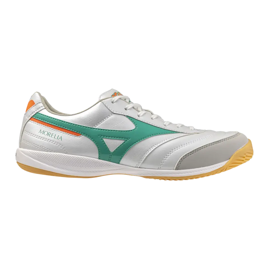 Mizuno Hallenfußballschuhe Morelia Sala Pro IN, White/arcadia/lava Orange