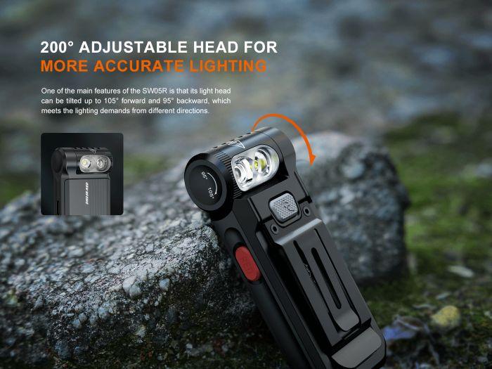 Fenix SW05R-RED kompakte Taschenlampe mit weißem und rotem Licht, 150 Lumen (Weißlicht) – Bild 