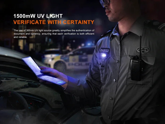 Fenix SW05R-UV kompakte Taschenlampe mit weißem Licht und starkem UV-Licht, 150 Lumen (Weißlicht)