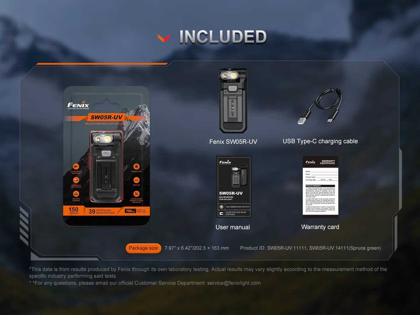 Fenix SW05R-UV kompakte Taschenlampe mit weißem Licht und starkem UV-Licht, 150 Lumen (Weißlicht)