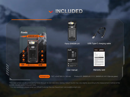 Fenix SW05R-UV kompakte Taschenlampe mit weißem Licht und starkem UV-Licht, 150 Lumen (Weißlicht)