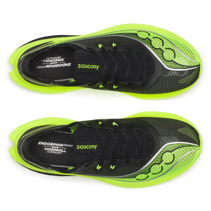 Saucony Herrenlaufschuhe Endorphin Pro 5, Wettkampfschuhe für Herren, seitliche Ansicht mit atmungsaktivem Obermaterial