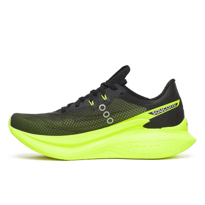 Saucony Herrenlaufschuhe Endorphin Pro 5, Wettkampflaufschuhe, seitlich mit Schnürung und leichter, atmungsaktiver Sohle.
