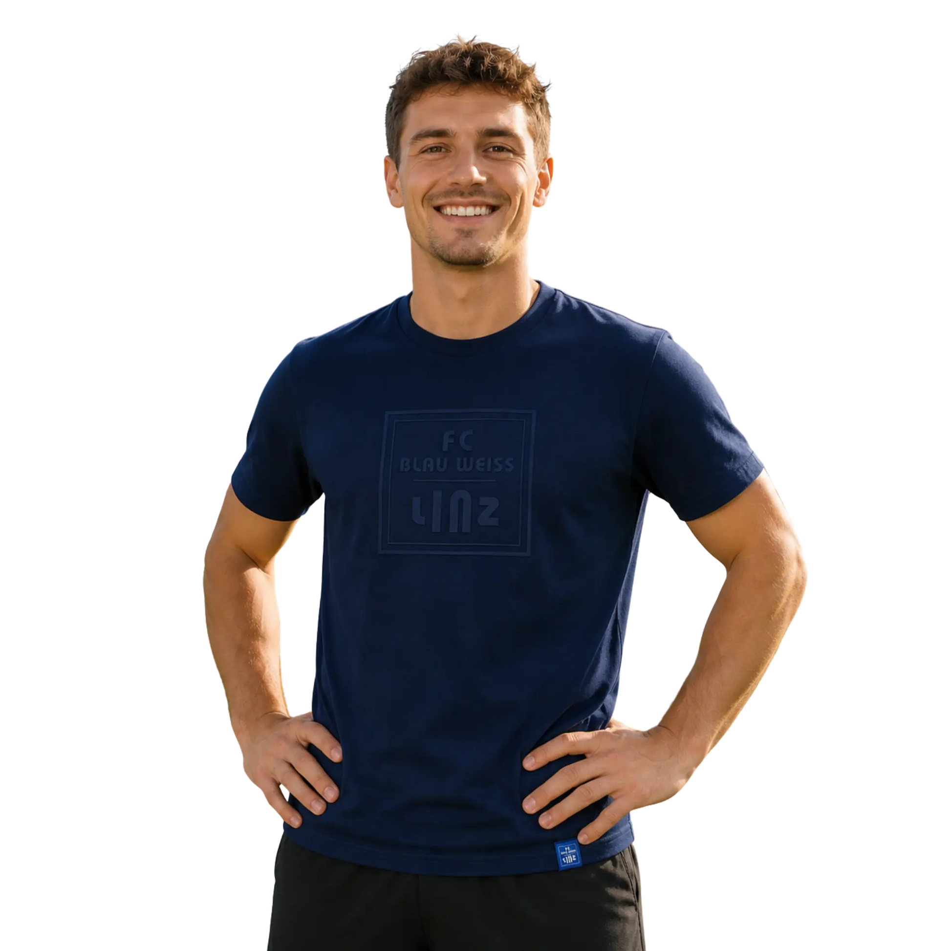 FC Blau Weiß Linz T-Shirt mit geprägtem Logo – Bild 
