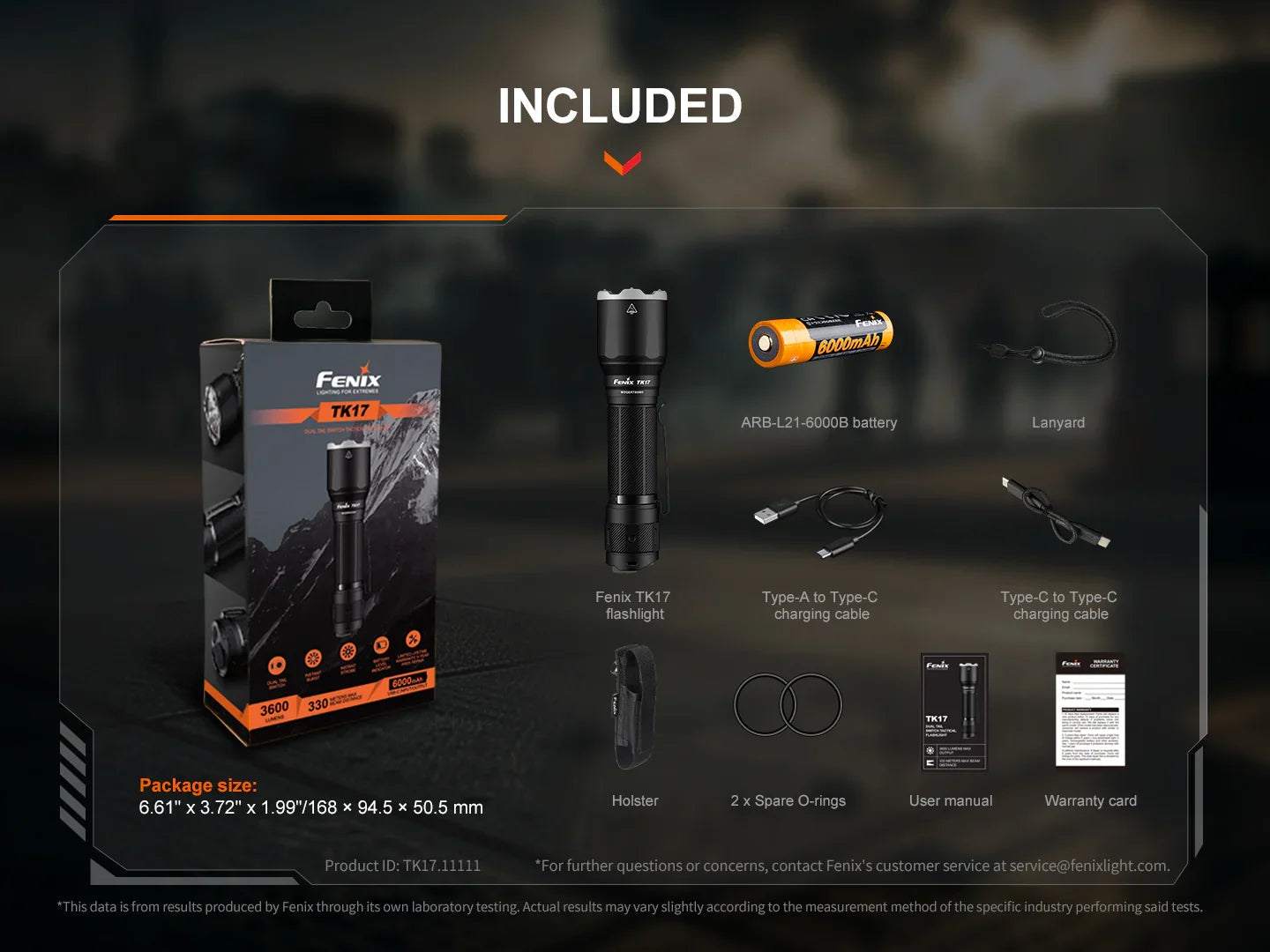Fenix TK17 Taktische Taschenlampe mit Doppelschalter, 3600 Lumen – Bild 