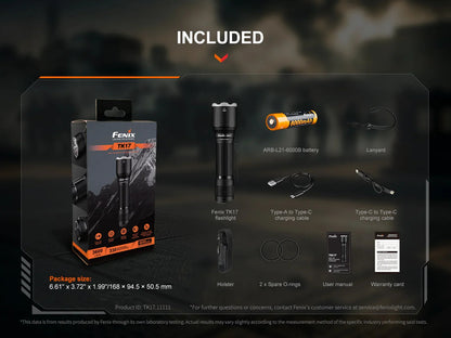 Fenix TK17 Taktische Taschenlampe mit Doppelschalter, 3600 Lumen