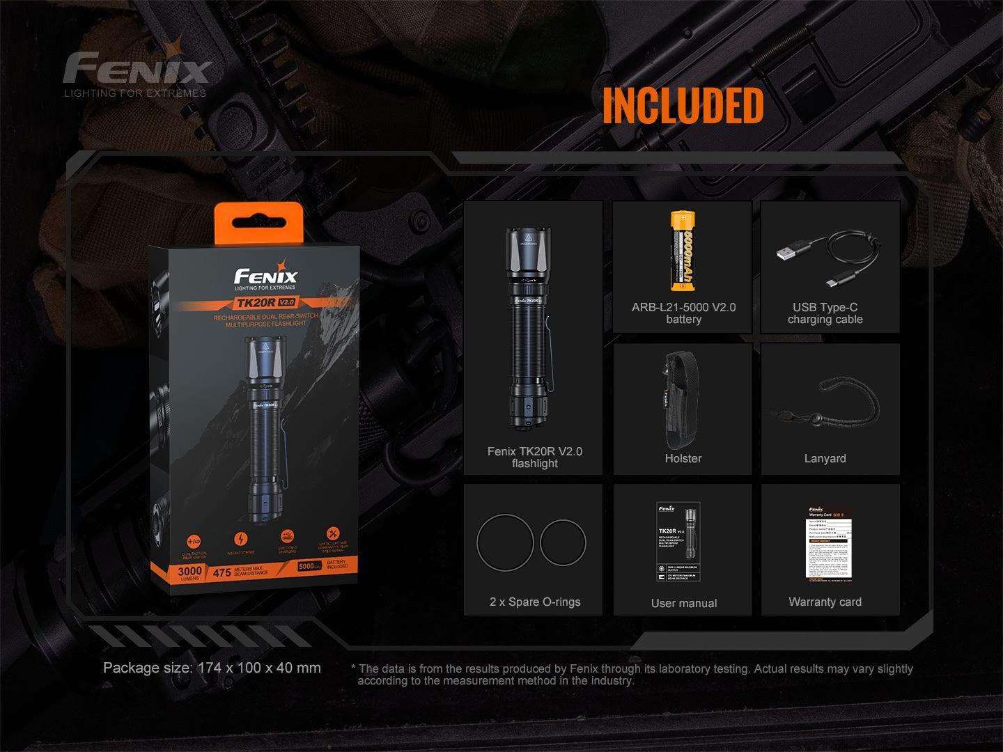 Fenix TK20R V2.0 Wiederaufladbare Mehrzweck-Taschenlampe mit Doppelschalter, 3000 Lumen – Bild 