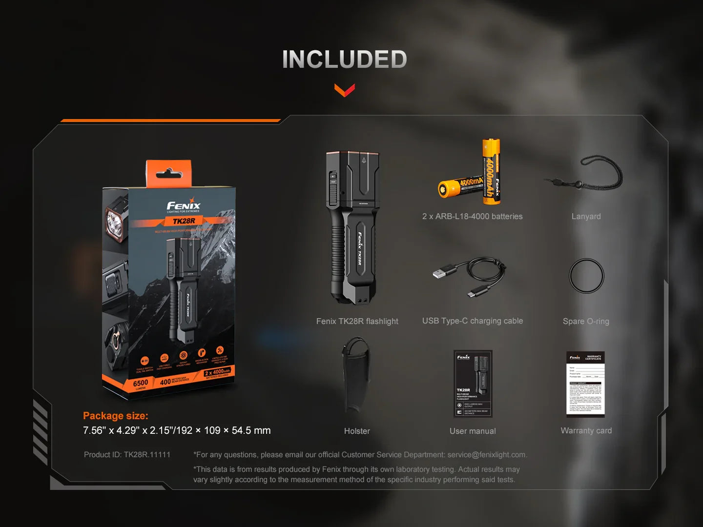 Fenix TK28R Multi-Beam Hochleistungs-Taschenlampe, 6500 Lumen