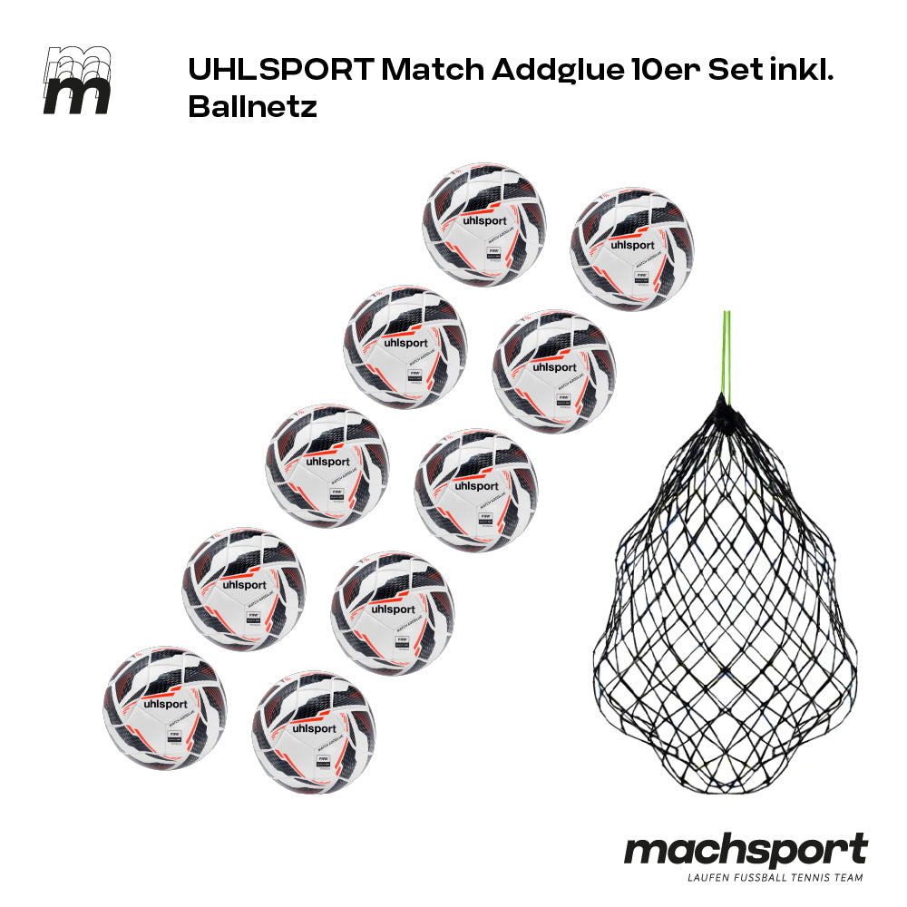 Uhlsport Match Addglue 10er Set inkl. Ballnetz Größe 5 – Bild 