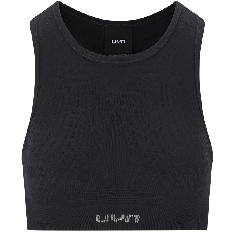 Uyn Damen Sport-BH Running Kymra Schwarz, atmungsaktiver Running Sport-BH mit stabilem Halt - machsport