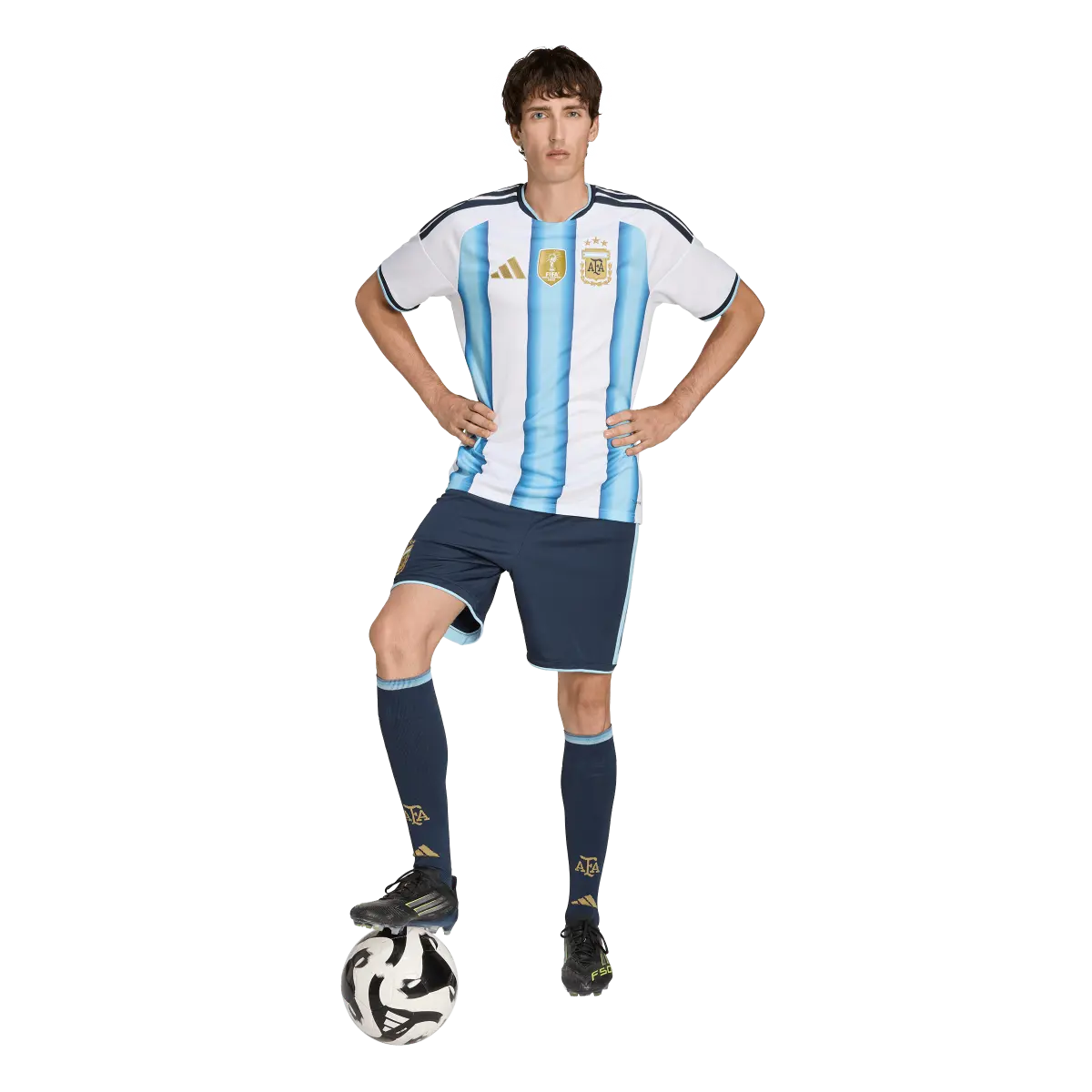 Argentinien Herrenfußballshort Home, Replica Heimshorts mit Climacool für Training, Spiel und Fanwear - machsport