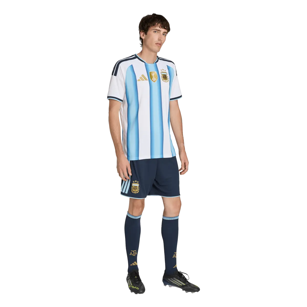 Argentinien Herrenfußballshort Home, Replica Heimshorts mit Climacool für Training, Spiel und Fanwear - machsport – Bild 