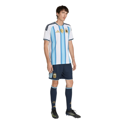 Argentinien Herrenfußballshort Home, Replica Heimshorts mit Climacool für Training, Spiel und Fanwear - machsport