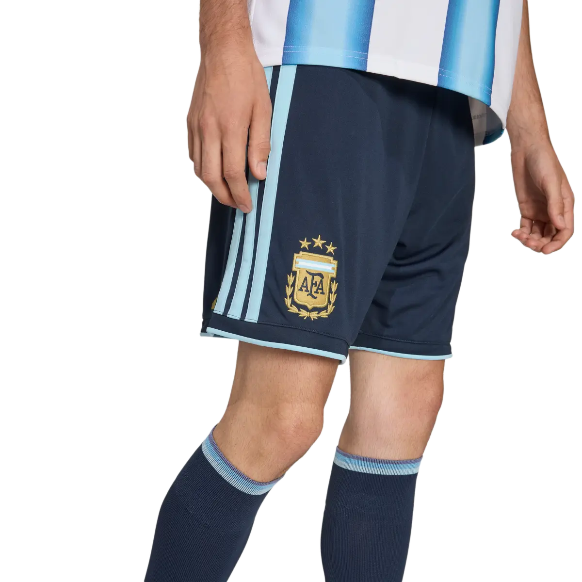 Argentinien Herrenfußballshort Home, Replica Heimshorts mit Climacool für Training, Spiel und Fanwear - machsport – Bild 