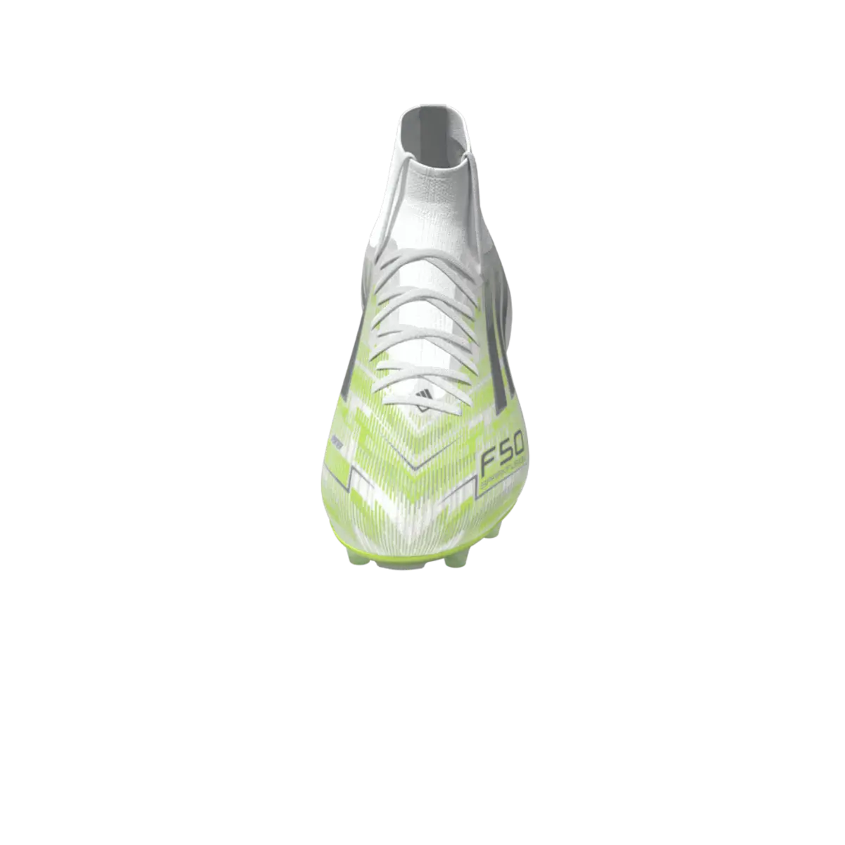 Adidas Fußballschuhe F50 Sparkfusion Pro FG/AG auf Rasen- und Kunstrasen, seitliche Ansicht mit transparentem Hintergrund
