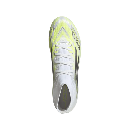 Adidas Fußballschuhe F50 Sparkfusion Pro FG/AG, Rasen- und Kunstrasenfußballschuhe, seitliche Ansicht, transparente Hintergrund