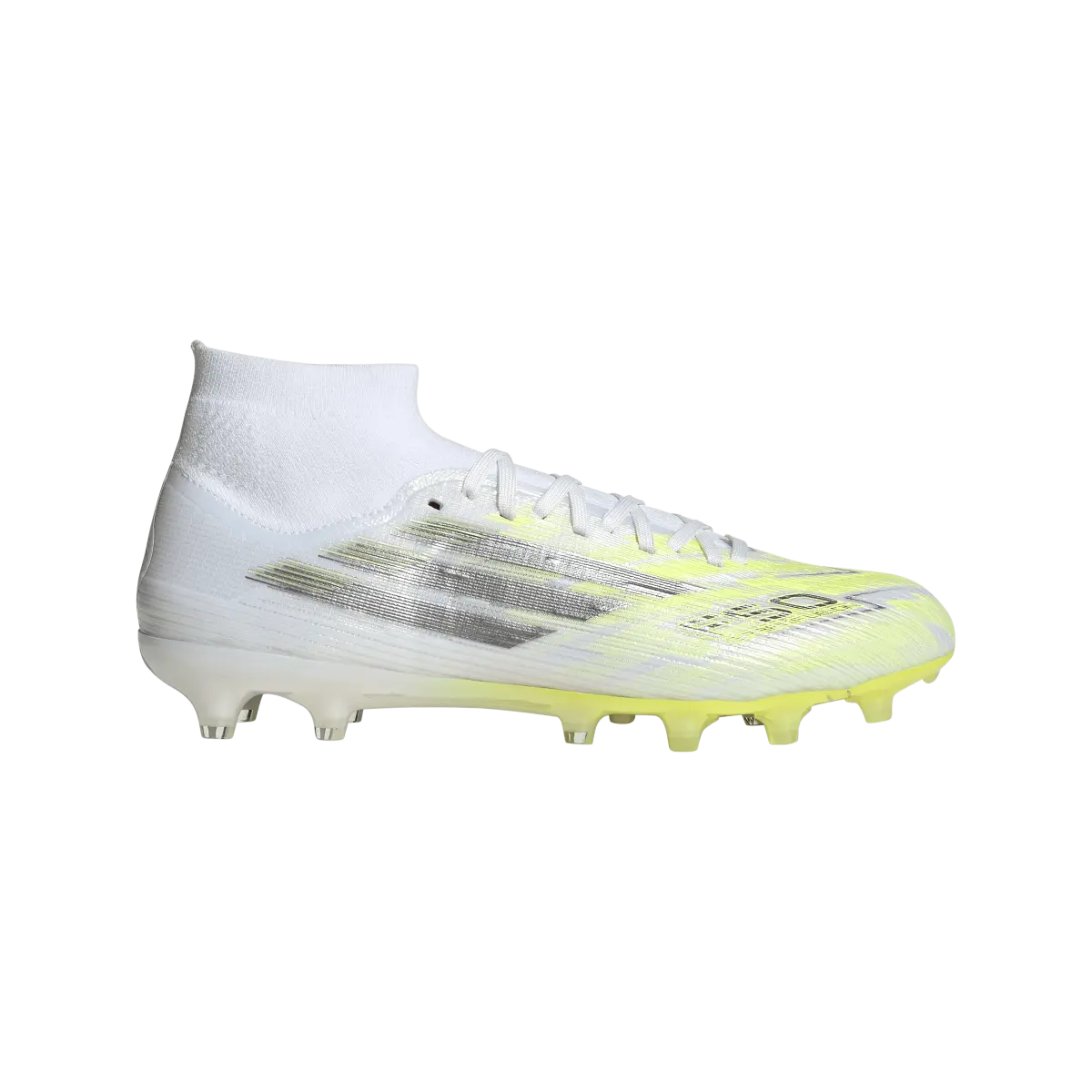 Adidas Fußballschuhe F50 Sparkfusion Pro FG/AG, Rasen- und Kunstrasenfußballschuhe, seitliche Ansicht, transparentem Hintergrund – Bild 