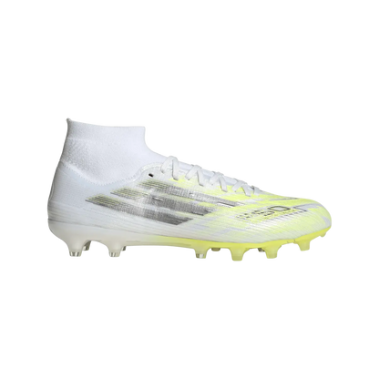Adidas Fußballschuhe F50 Sparkfusion Pro FG/AG, Rasen- und Kunstrasenfußballschuhe, seitliche Ansicht, transparentem Hintergrund