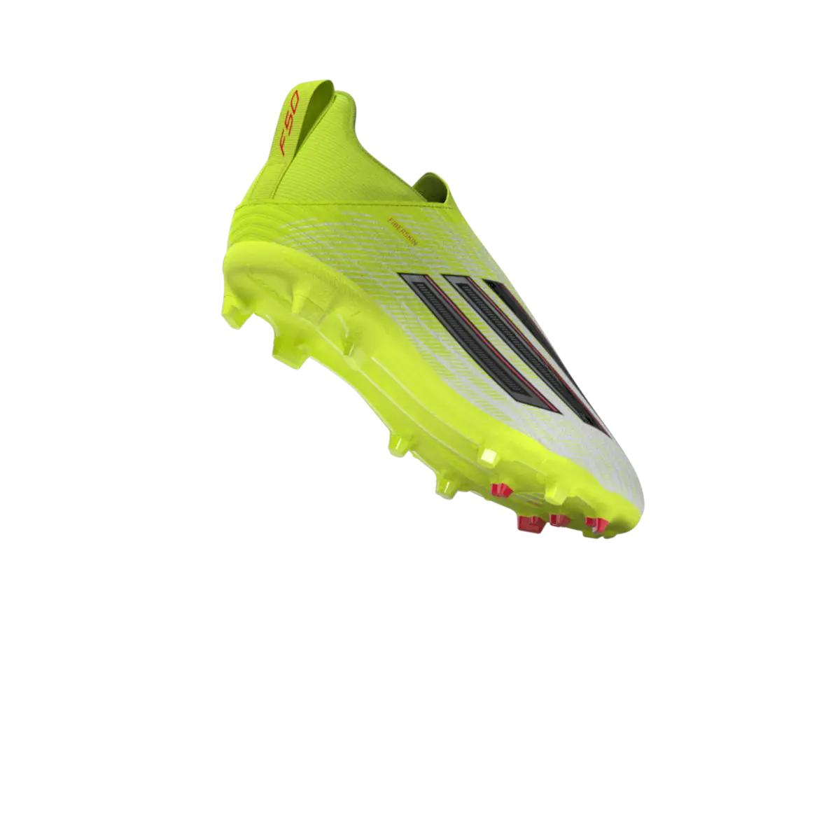 Adidas Kinderfußballschuhe F50 League LL FG/MG auf Rasen- und Kunstrasenflächen, transparente 3D-Ansicht – Bild 