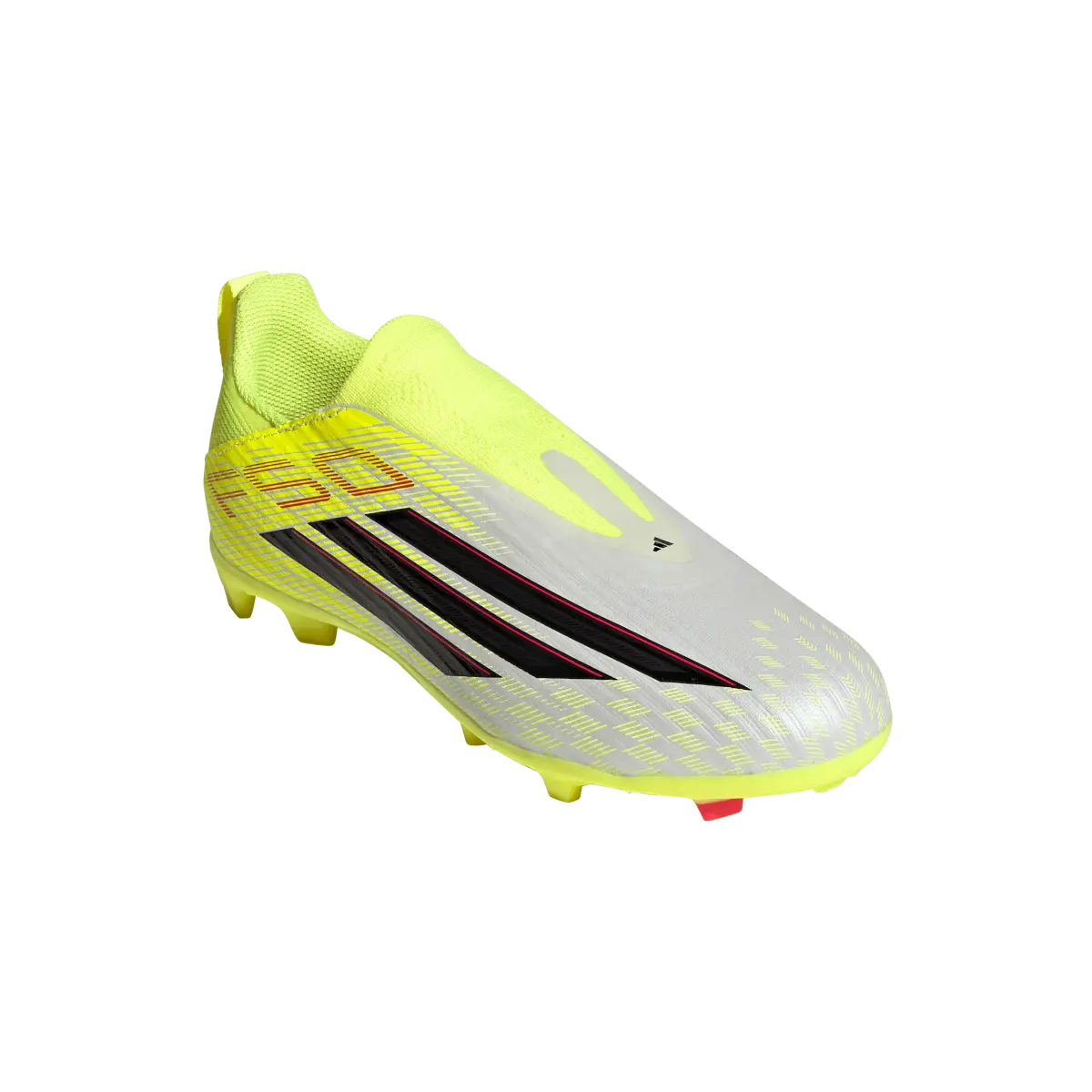 Adidas Kinderfußballschuhe F50 League LL FG/MG, Rasen- und Kunstrasenfußballschuhe, seitliche und obere Ansicht