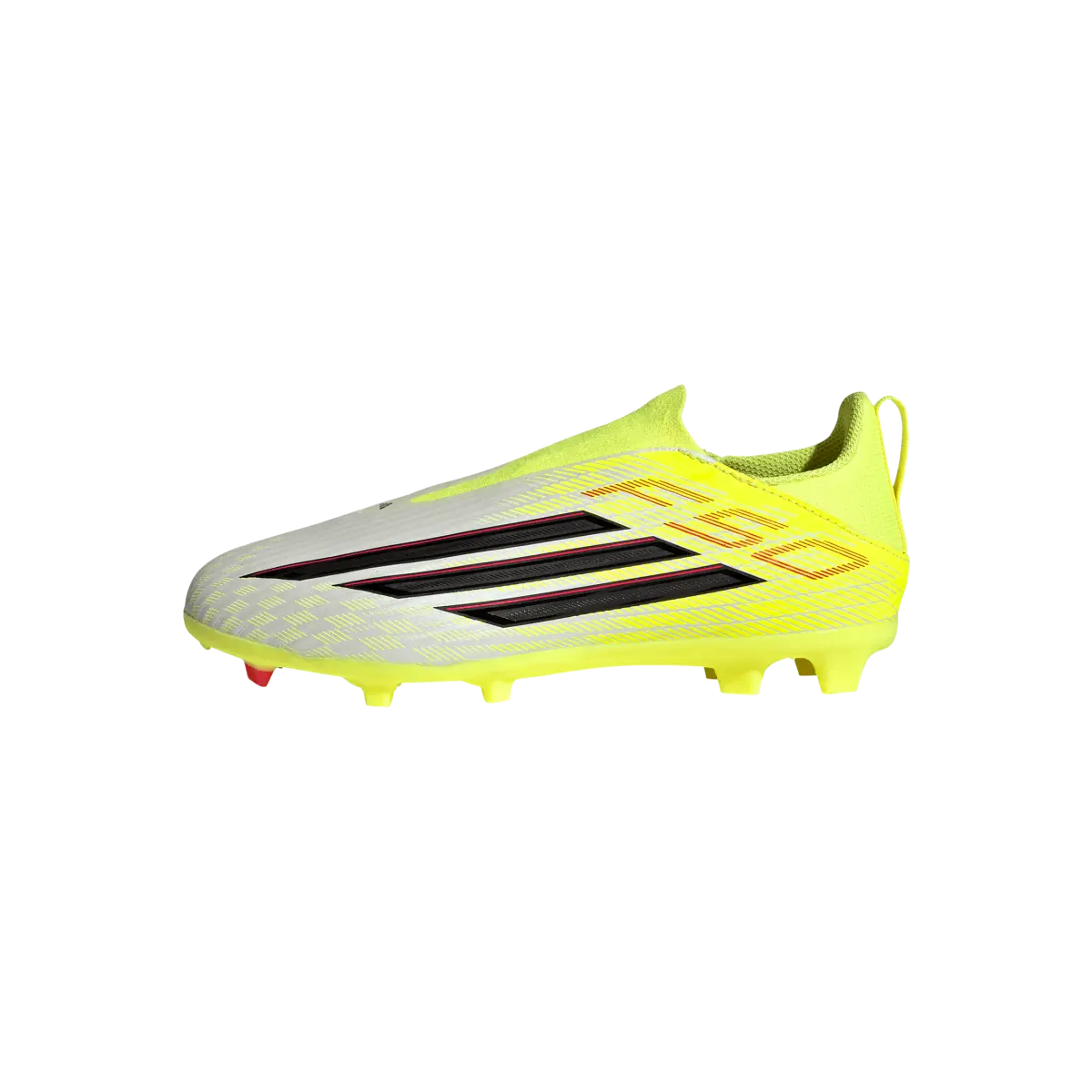Adidas Kinderfußballschuhe F50 League LL FG/MG für Rasen und Kunstrasen, seitliche Ansicht, bequemes Fußballschuh-Design. – Bild 