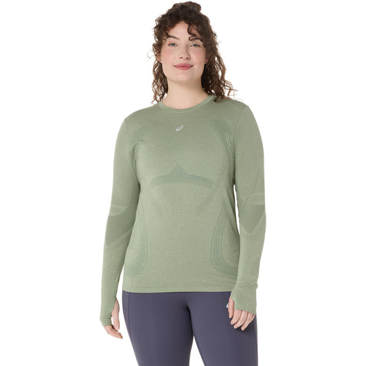 Asics Damenlangarmshirt Road Seamless LS Top – hellgrün / 36