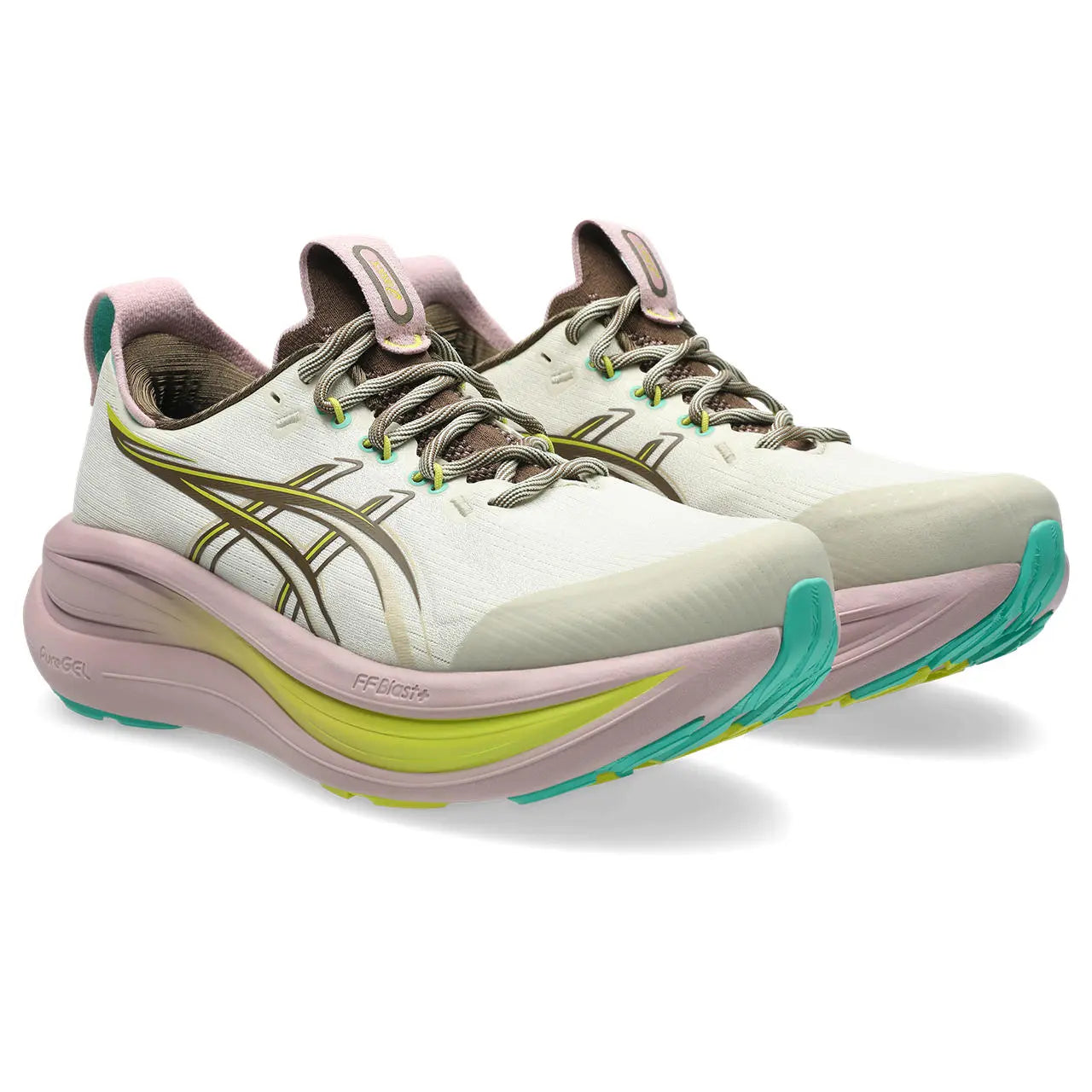 Asics Damenlaufschuhe Gel-Nimbus 28 TR, neutrale Laufschuhe mit gelartiger Dämpfung, seitliches Logo und atmungsaktives Obermaterial