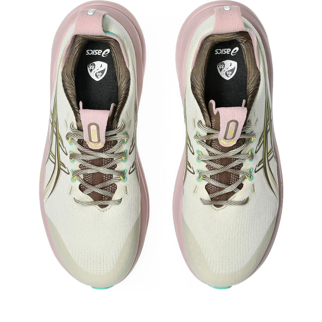 Asics Damenlaufschuhe Gel-Nimbus 28 TR, neutrale Laufschuhe für Damen, seitliche Ansicht mit atmungsaktivem Mesh und Dämpfung. – Bild 
