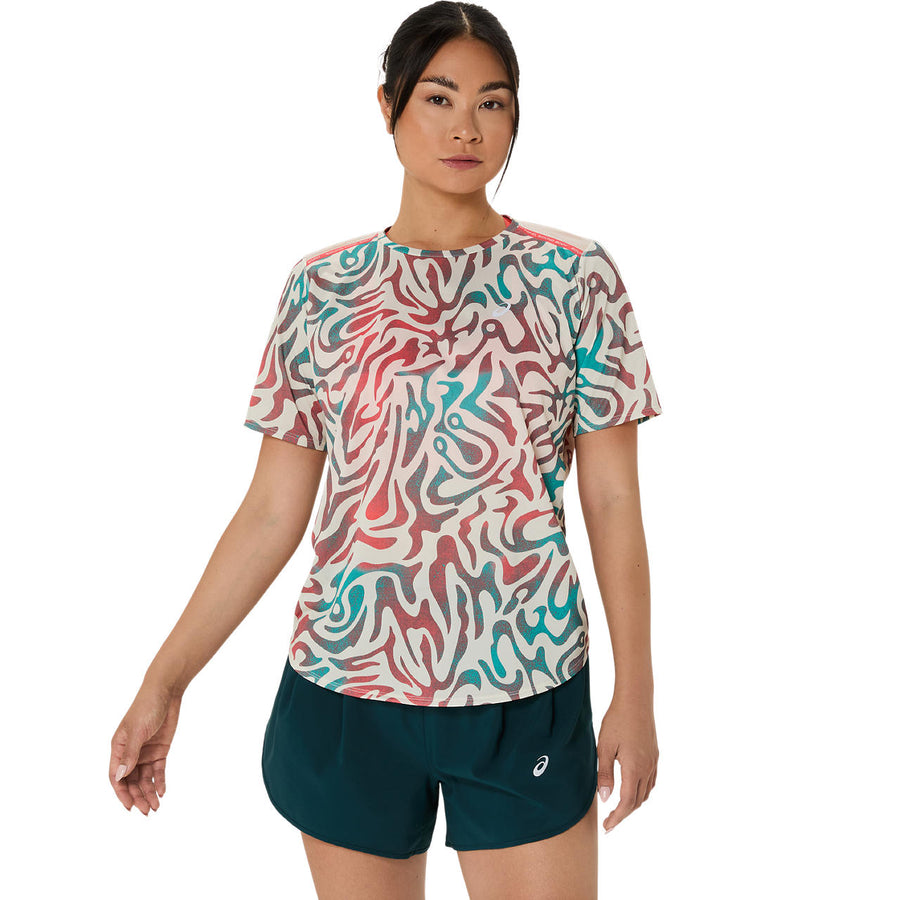 Asics Damenlaufshirt Road All Over Print SS Top - machsport