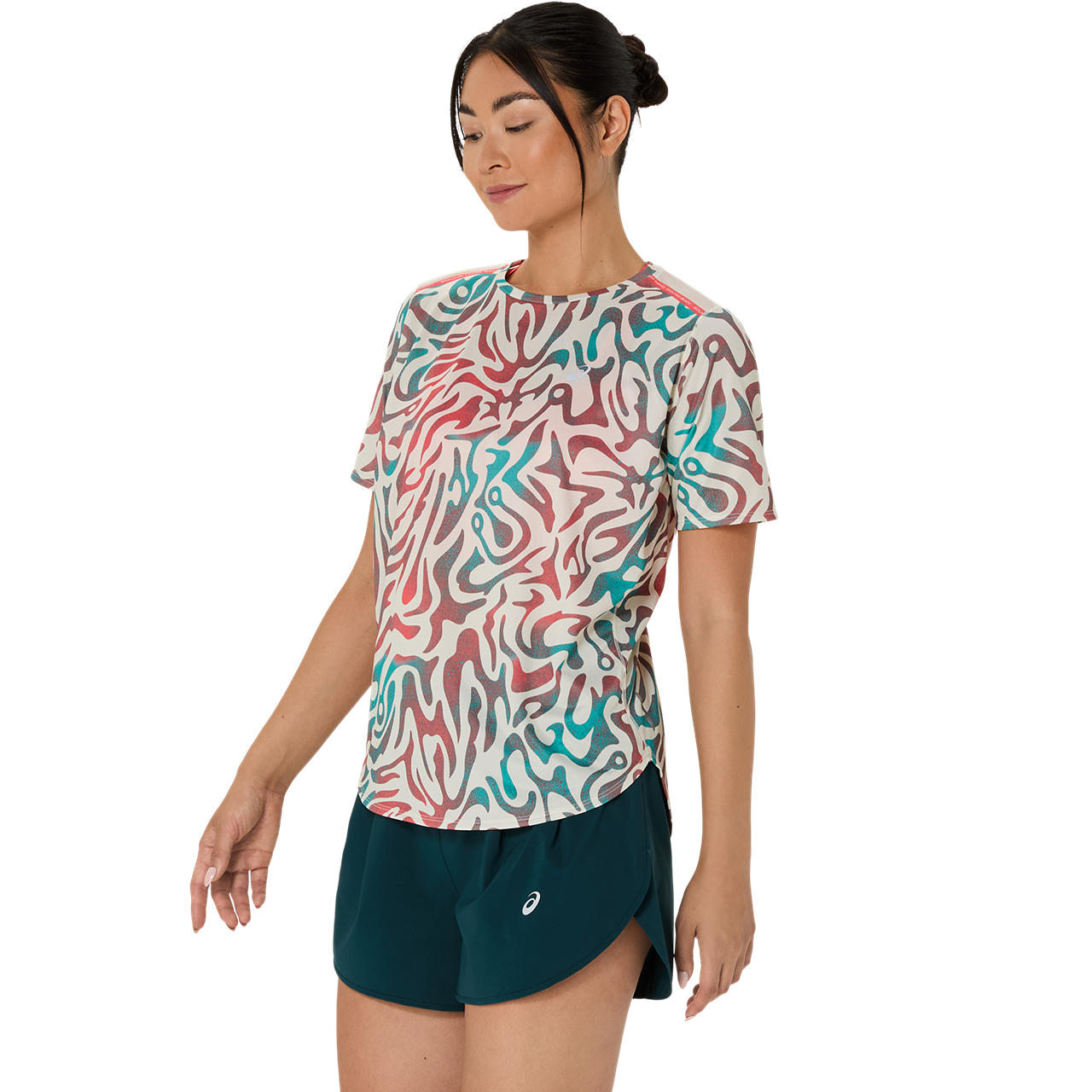 Asics Damenlaufshirt Road All Over Print SS Top - machsport – Bild 