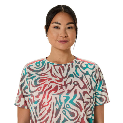 Asics Damenlaufshirt Road All Over Print SS Top - machsport