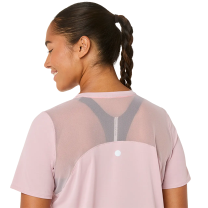 Asics Damenlaufshirt Road SS Top, leichtes, atmungsaktives Laufshirt für Damen, kurzärmelig, in neutralem Design.