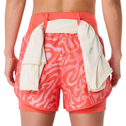 Asics Damenlaufhose Road All Over Print 2-N-1 3.5IN Short - machsport