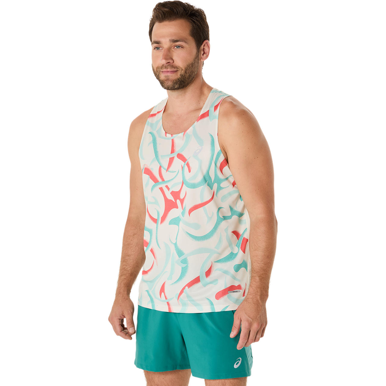 Asics Herrenlaufshirt Road All Over Print Singlet - machsport