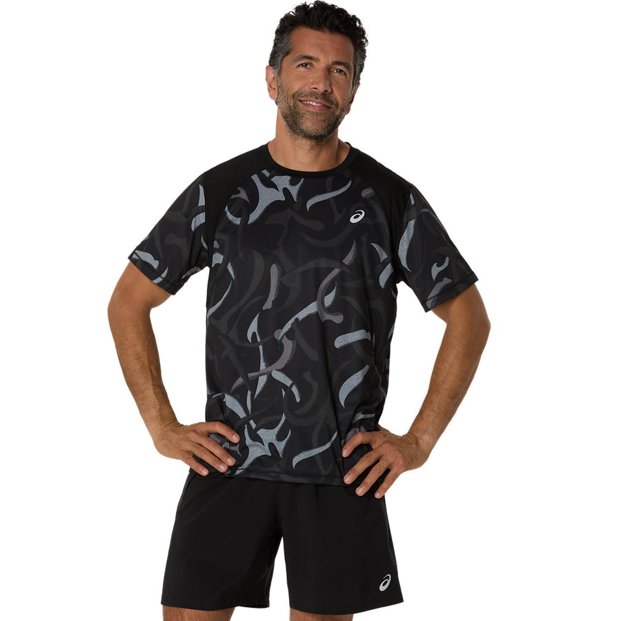 Asics Herrenlaufshirt Road All Over Print SS Top - machsport