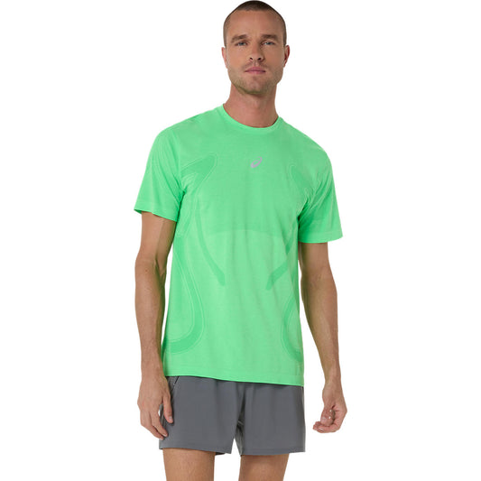 Asics Herrenlaufshirt Road Seamless SS Top – neongrün / S