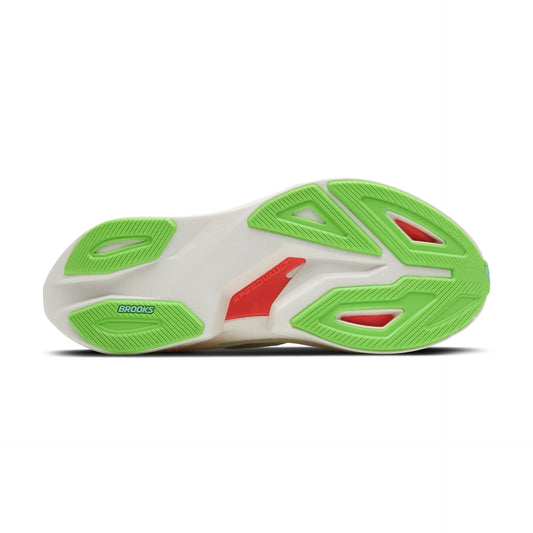 Brooks Damenlaufschuhe Hyperion Max 3, Gecko/Pink Clay – Rückansicht – Coconut / 40