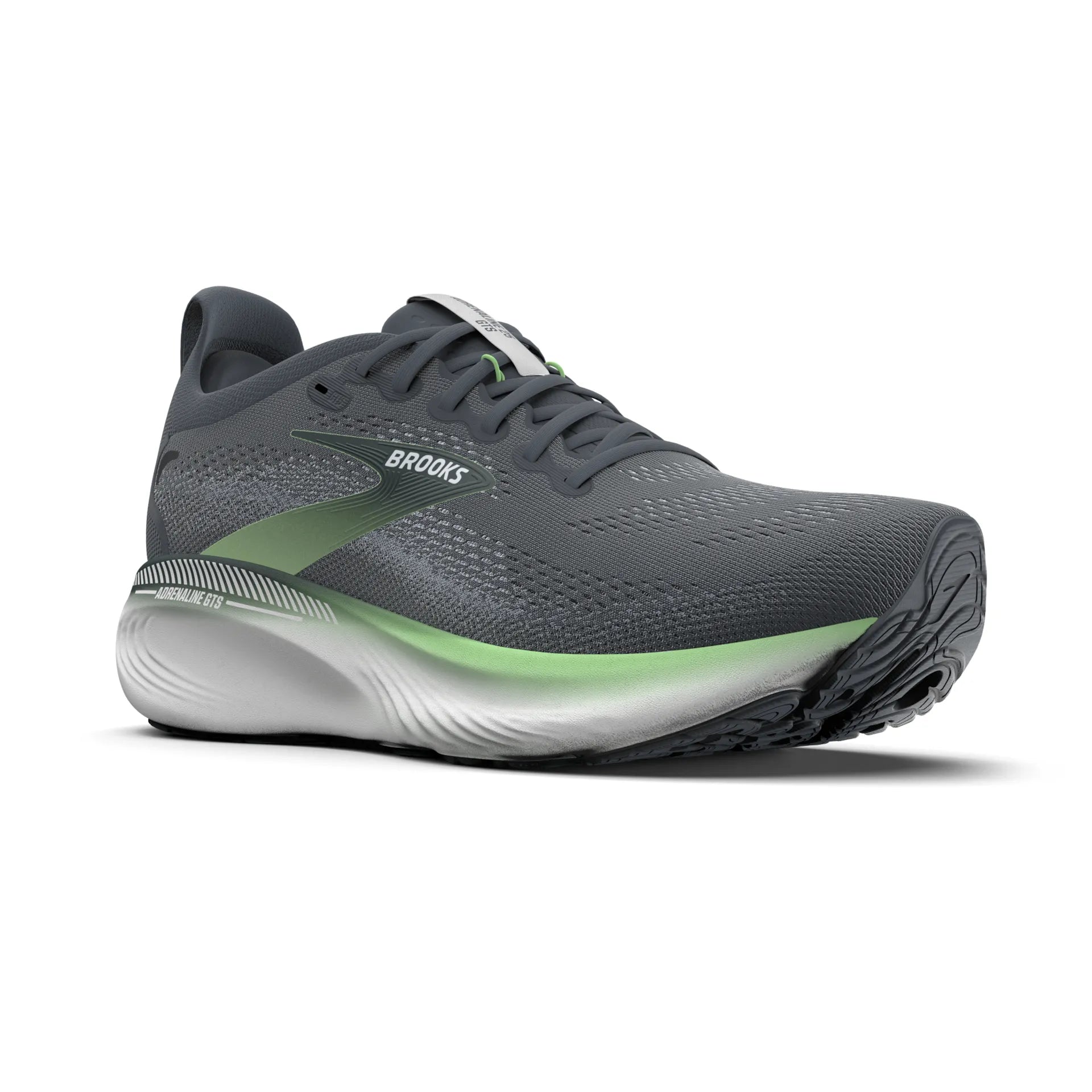 Brooks Herrenlaufschuhe Adrenaline GTS 25 Grey/Paradise Green/Spruce, Stabilitätsschuh mit GuideRails Support – Bild 