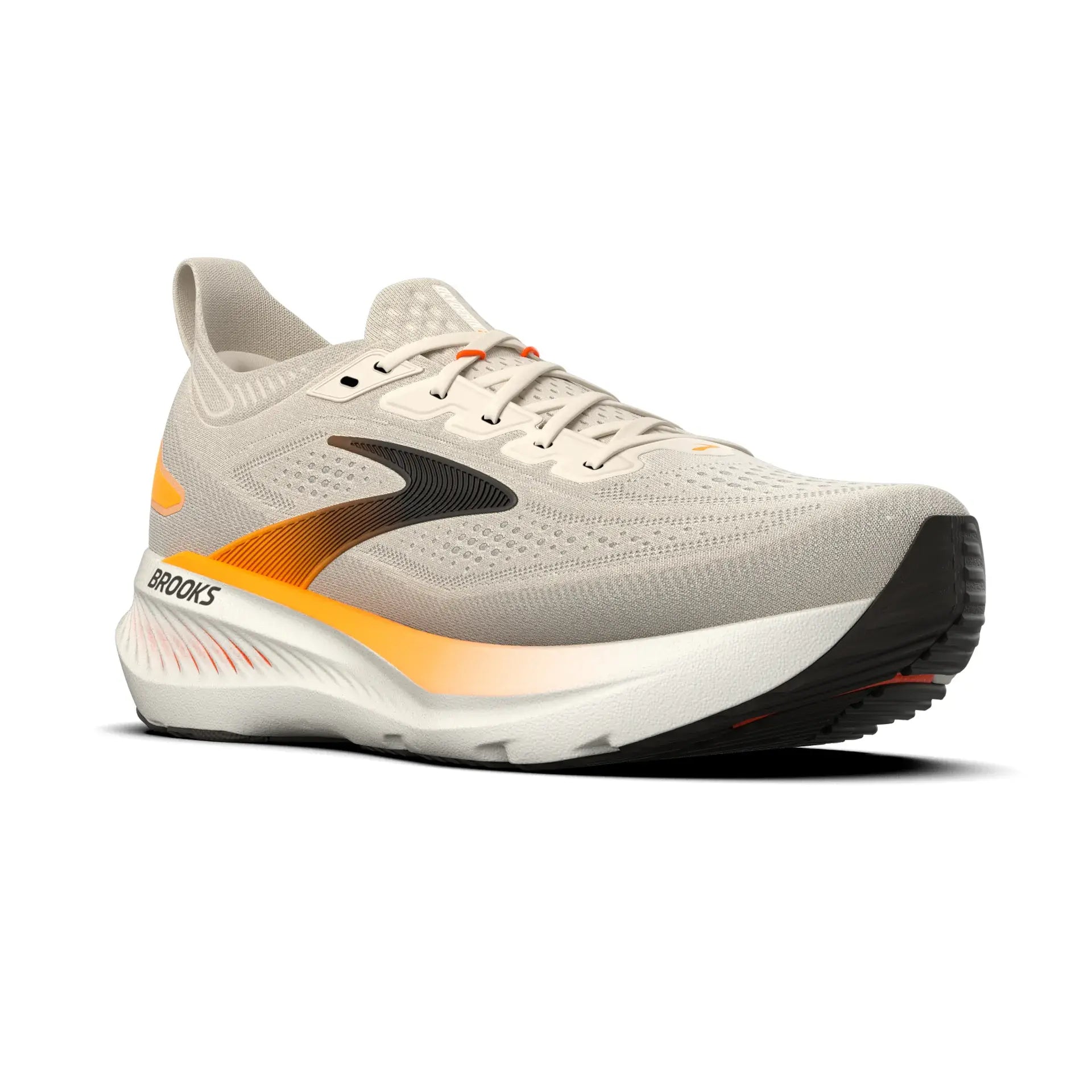 Brooks Herrenlaufschuhe Glycerin 23 Arctic Wolf/Angora/Orange, komfortabler Laufschuh für weiche Landungen – Bild 