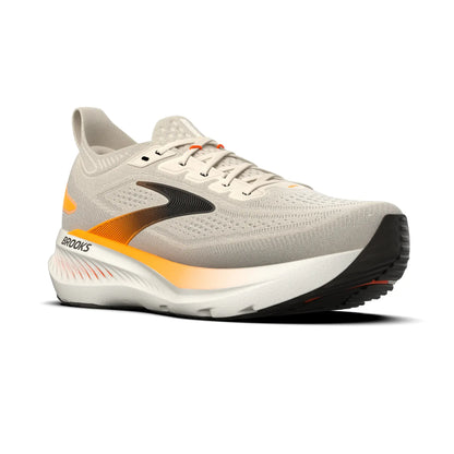 Brooks Herrenlaufschuhe Glycerin 23 Arctic Wolf/Angora/Orange, komfortabler Laufschuh für weiche Landungen