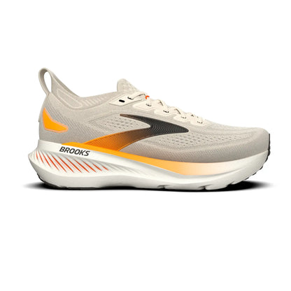 Brooks Herrenlaufschuhe Glycerin 23 Arctic Wolf/Angora/Orange, komfortabler Laufschuh für weiche Landungen