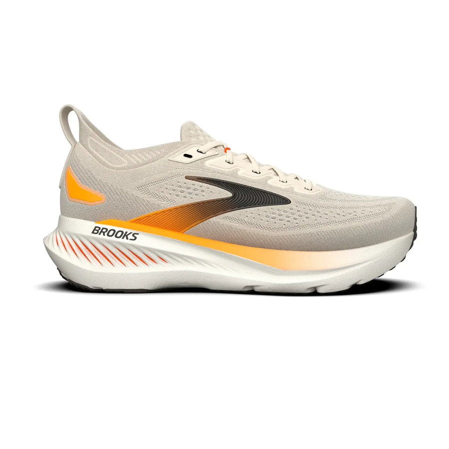 Brooks Herrenlaufschuhe Glycerin 23 Arctic Wolf/Angora/Orange, komfortabler Laufschuh für weiche Landungen - machsport