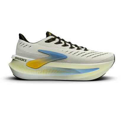 Brooks Herrenlaufschuhe Glycerin Max 2 Bright White/Black/Nightlife, maximal gedämpfter Laufschuh für Komfort und sanfte Übergänge - machsport